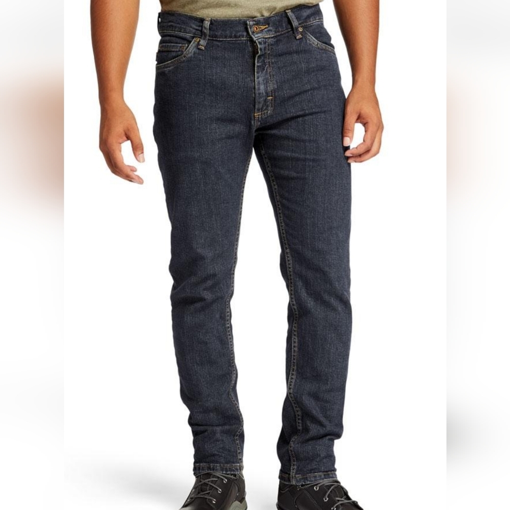 Nwt mens timberland pro straight fit grit n grind work jeans 31 x 28 dark rinse